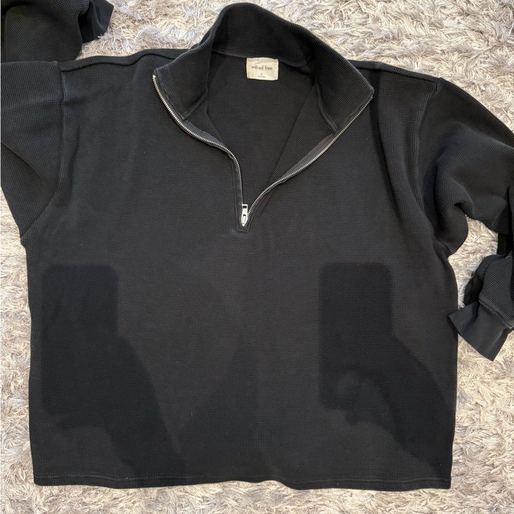 Wilfred Black Half-Zip Sweater